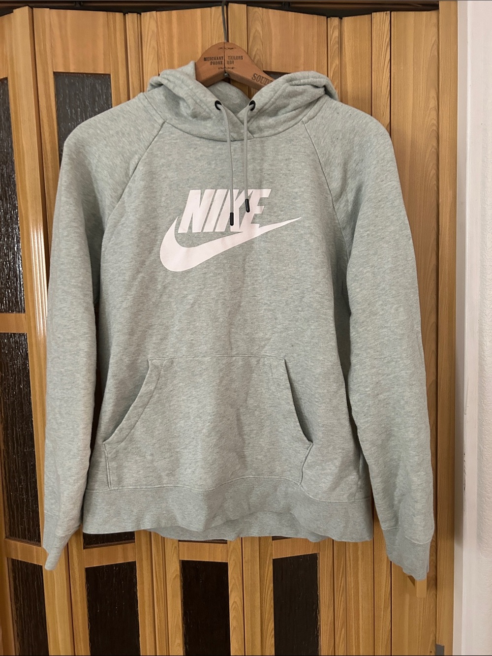 Nike Sage Green Pullover Hoodie with White Logo